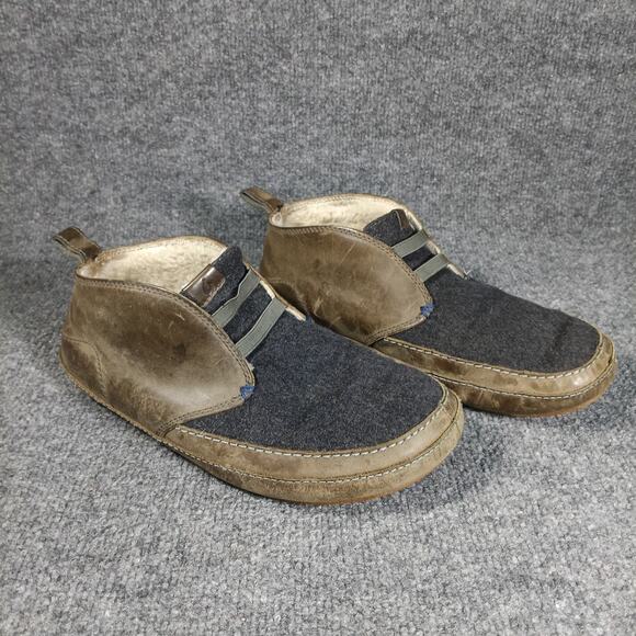 Olukai Moloa Slipper Mid Men Size 8 Brown Shearling Lined Leather‎ Wool Slip On main image 10